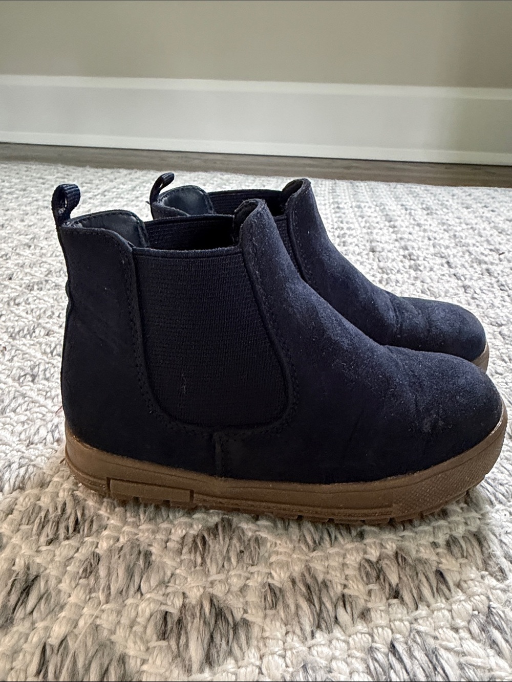GAP Navy Chelsea Boots with Brown Sole